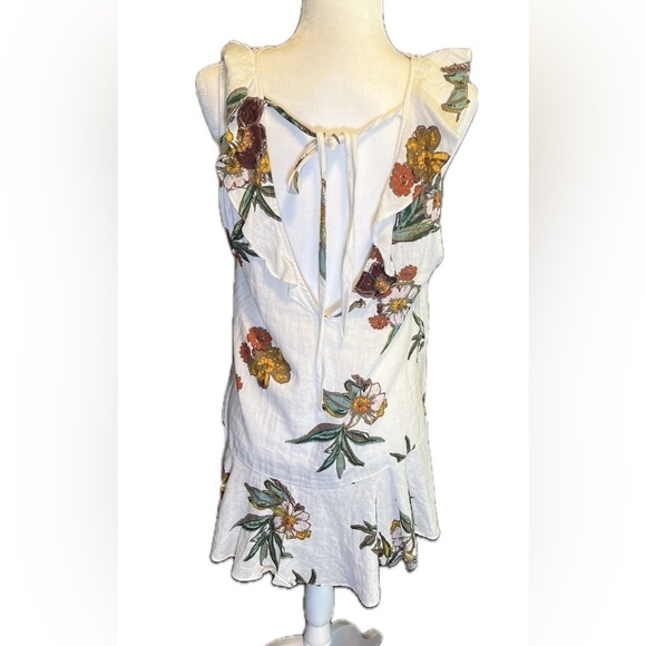 Free People Summer in Tulum white linen blend tunic top or mini sun dress medium - Picture 5 of 12